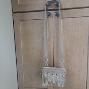 Burkely Beige Mini Fringe Bag - Western, Cowboy Core, 100% Leather